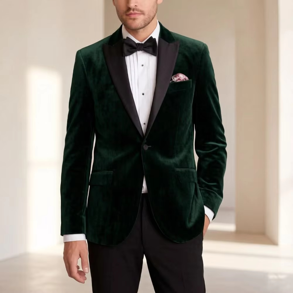 Men'S Formal Wear For Reception - Samt-Anzüge für Herren Slim Fit 1-Teiliger