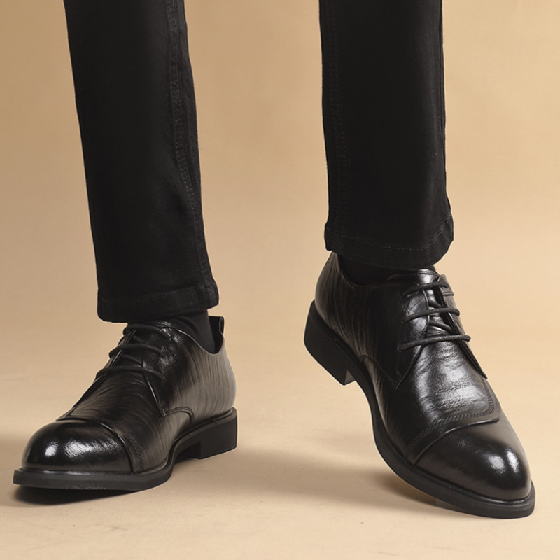 Formal Men Daily Wear Shoes - Lederschuhe im Oxford-Stil mit Metallnieten-Detail, Schnürschuhe,