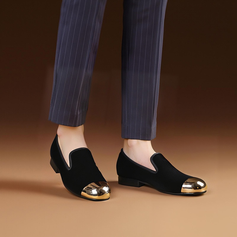 Men'S Formal Party Wear Shoes - Piergitar klassisches Modell, schwarze Samt-Slipper-Schuhe mit