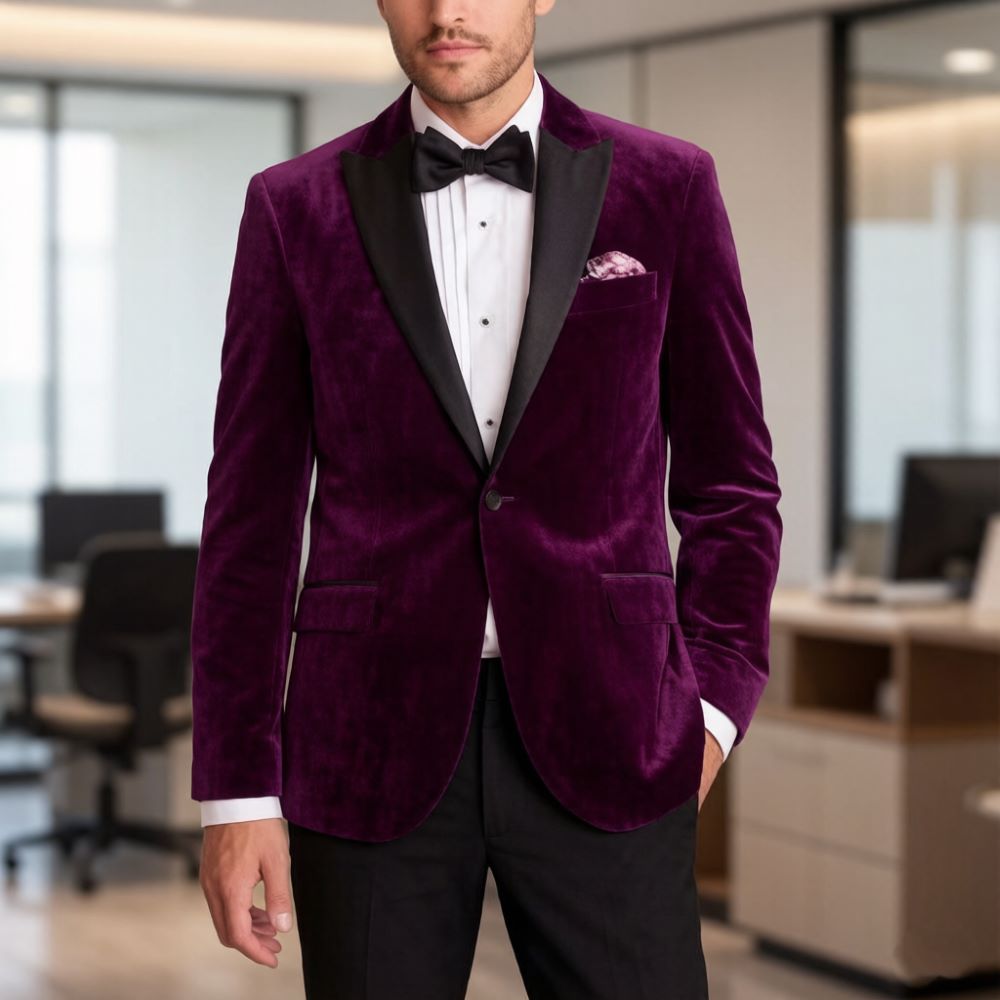 Men'S Formal Wear For Reception - Samt-Anzüge für Herren Slim Fit 2-teilig