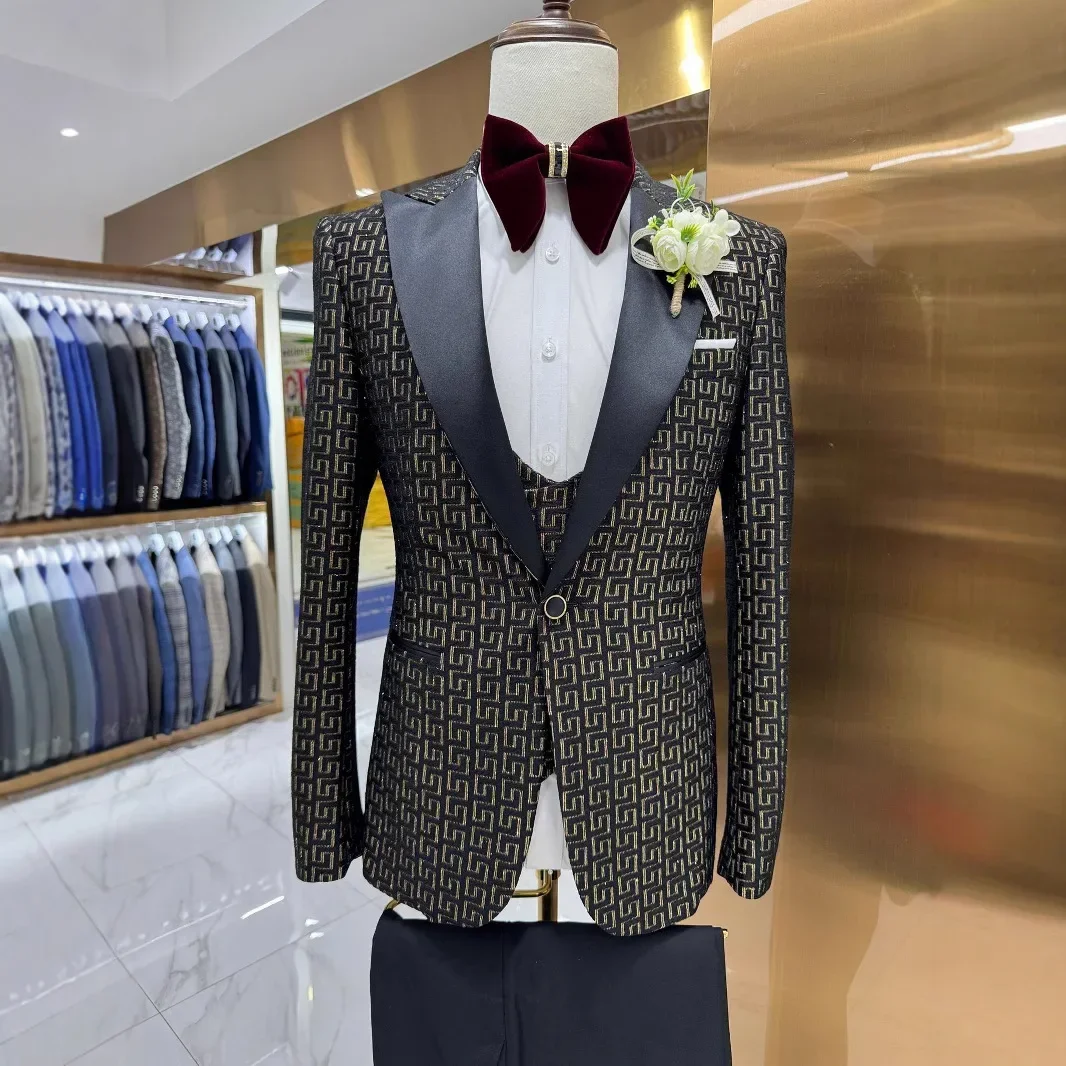 Men Formal Wear 2025 - Karierte Abschlussballanzüge für Männer, schmale Passform,