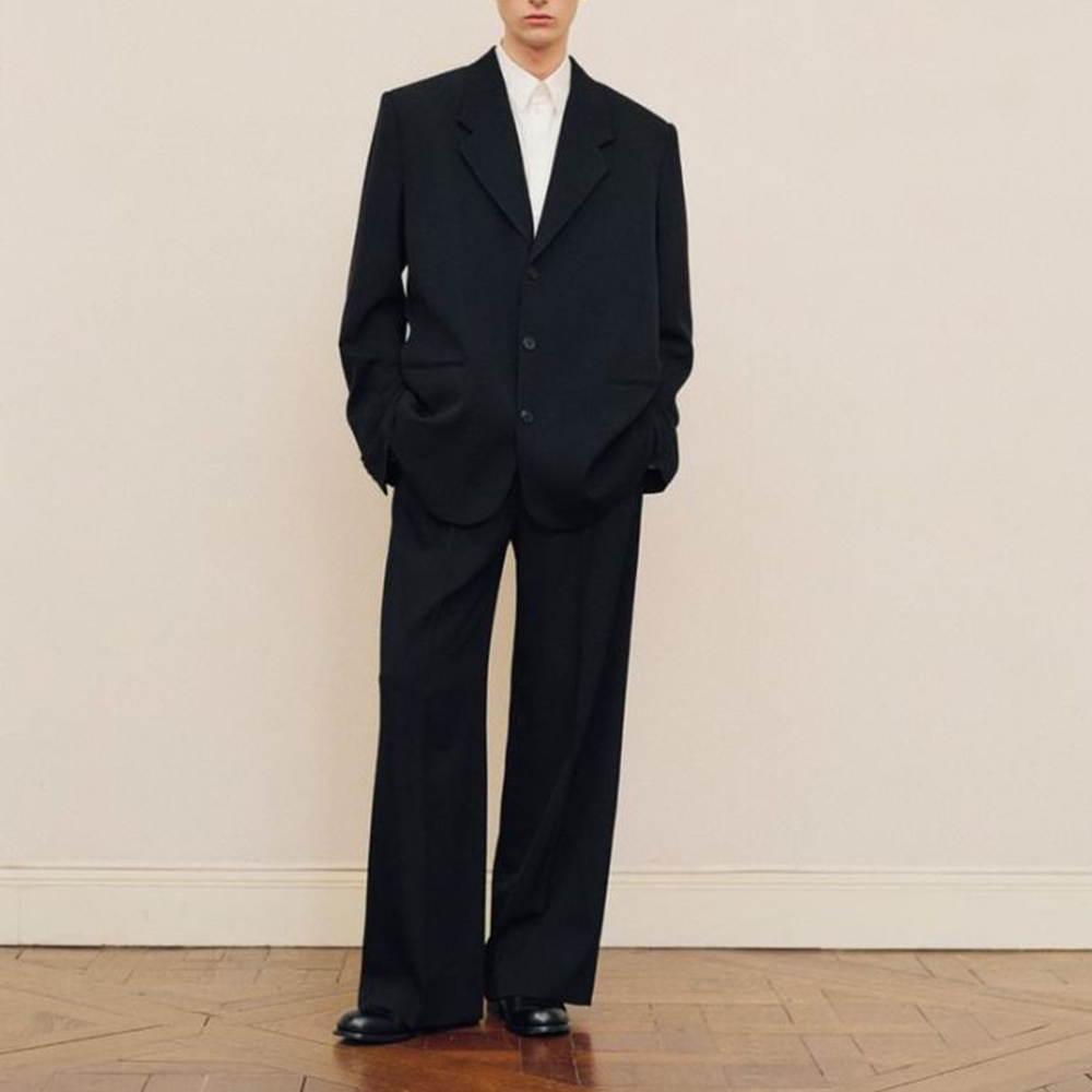 Men Formal Wear Jacket - Schwarzes, übergroßes Anzugset für Herren, einreihig,