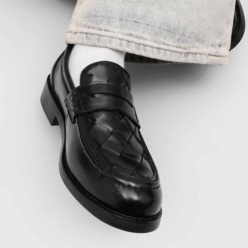Handgefertigte gewebte Penny-L – Formal Men Daily Wear Shoes Bewertung und Preis