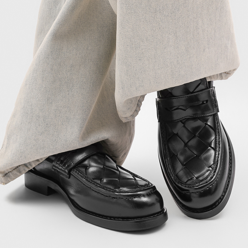Handgefertigte gewebte Penny-L – Formal Men Daily Wear Shoes Bewertung und Preis