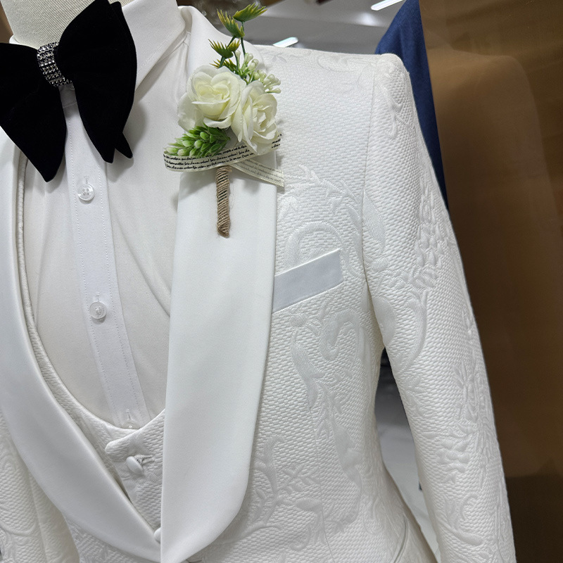 Herren Hochzeitsanzug Weiß 3-T – Men Formal Wear Jacket Bewertung und Preis