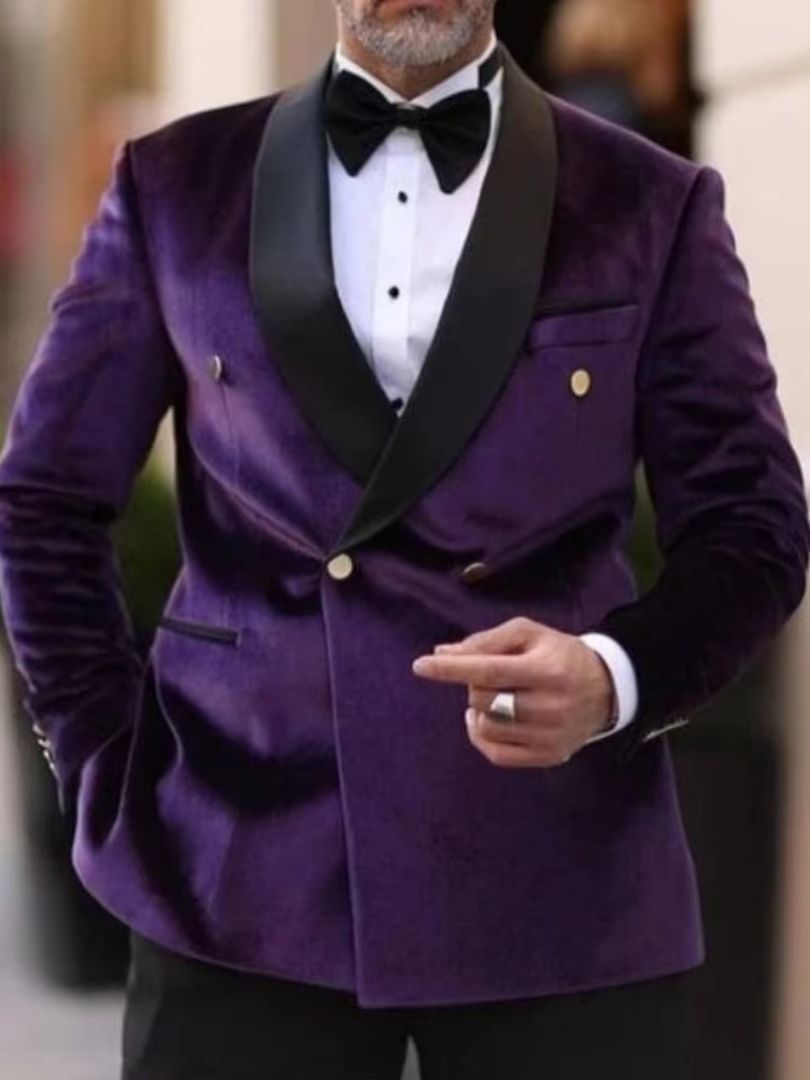 XS-6XL Samt-Hochzeitsanzüge fü – Men Formal Wear With Coat Bewertung und Preis