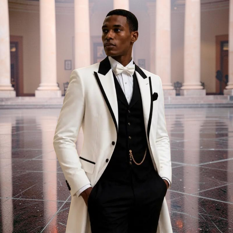 3-teilige Hochzeitsanzüge für  – Men Formal Wear Jacket Bewertung und Preis