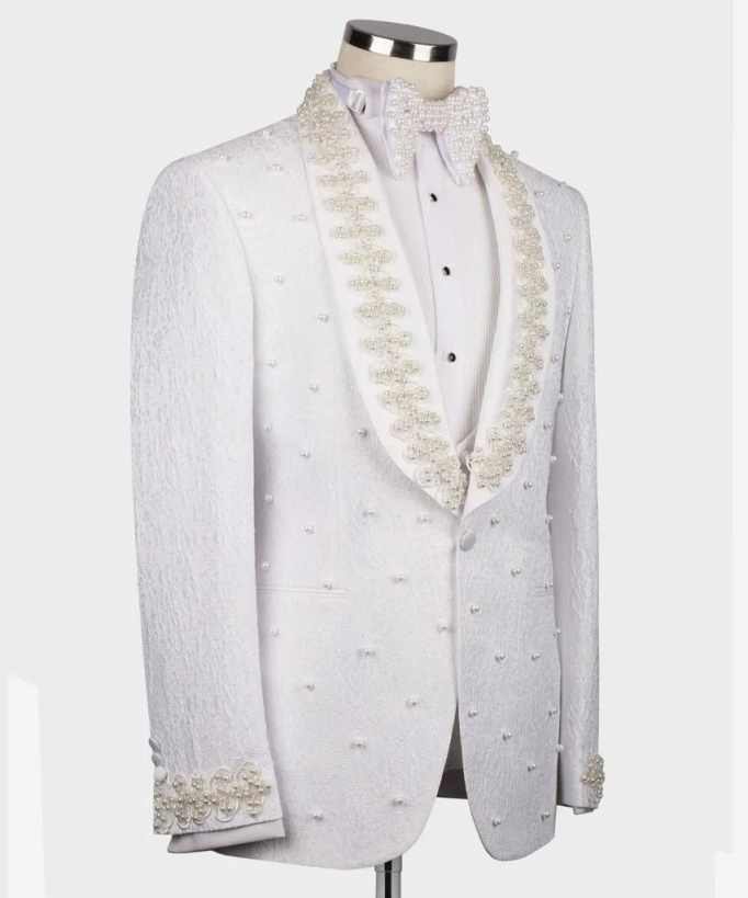 Weiße Hochzeitsanzüge für Herr – Men Formal Wear With Coat Bewertung und Preis