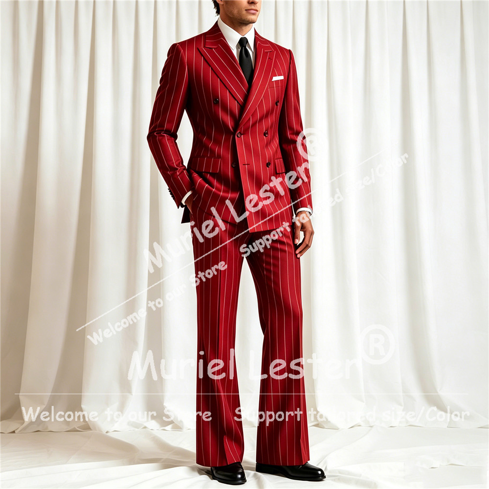 Eleganter Streifenanzug für He – Men Formal Wear Jacket Bewertung und Preis