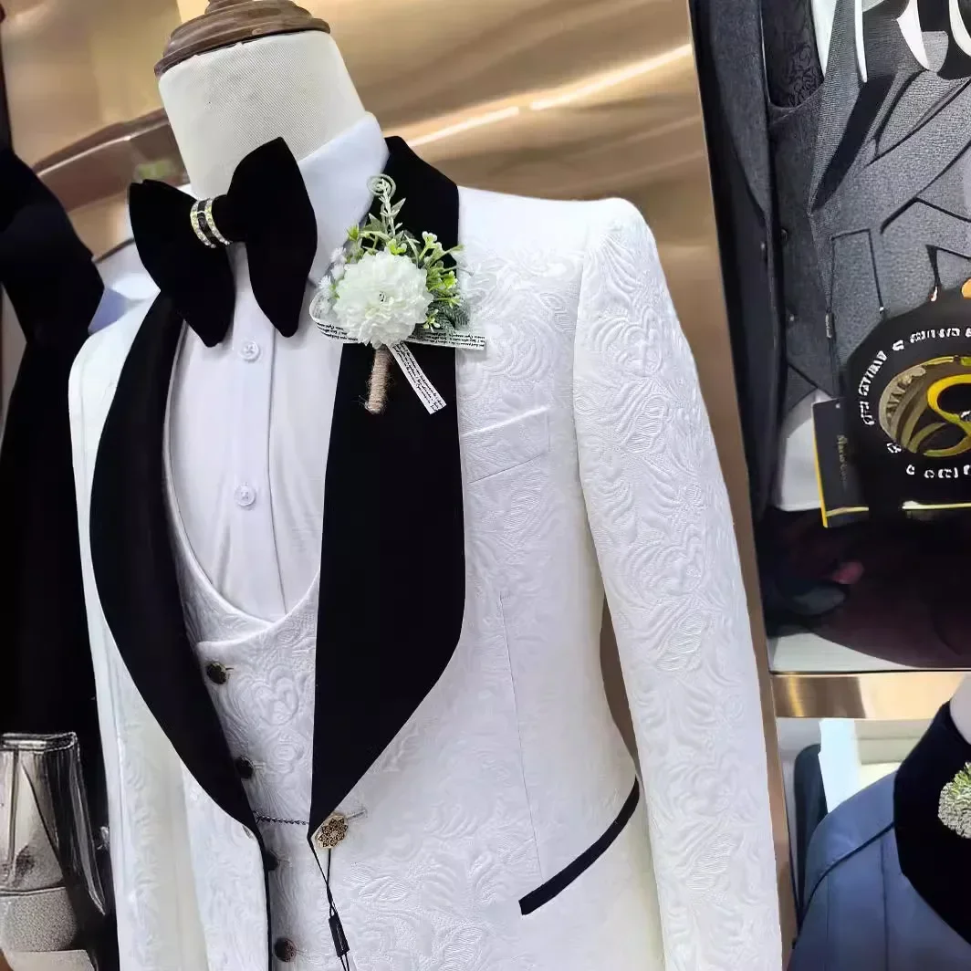 3-teilige Blumen-Hochzeitsanzü – Men Formal Wear 2025 Bewertung und Preis