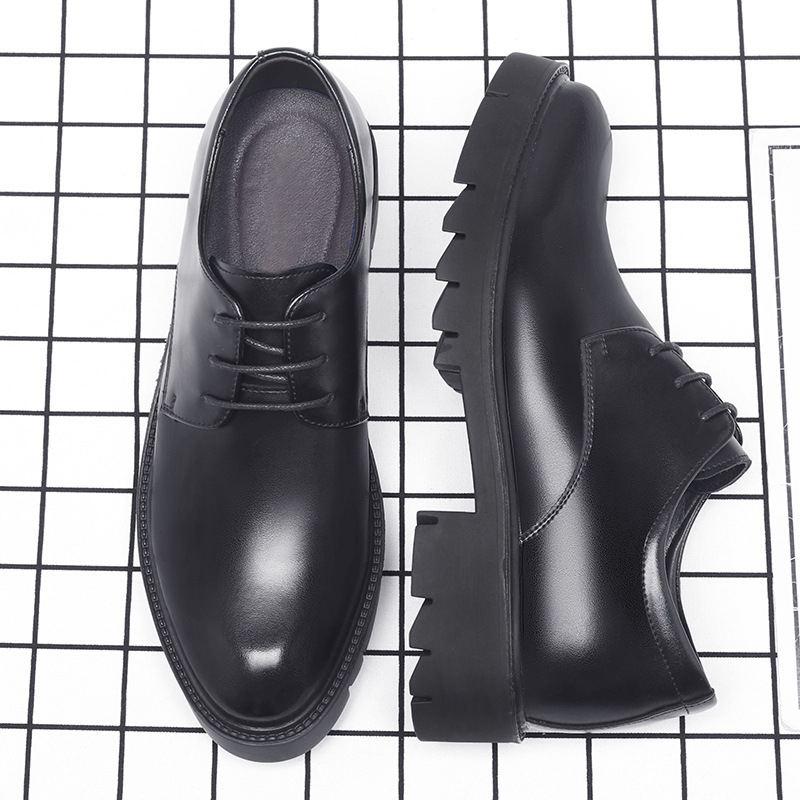 Herrenschuhe aus schwarzem Led – Formal Men Daily Wear Shoes Bewertung und Preis