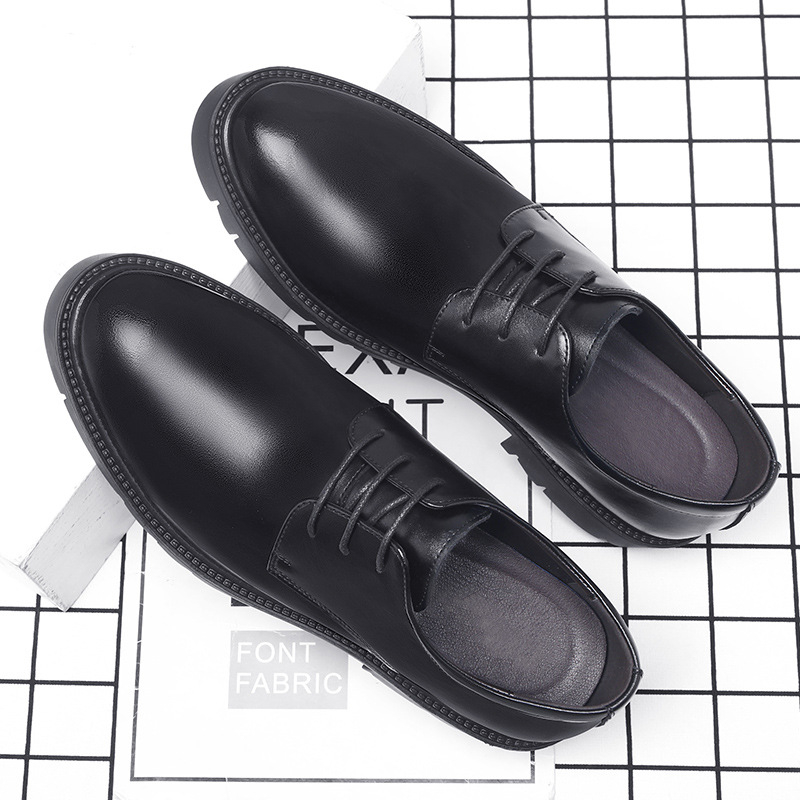 Herrenschuhe aus schwarzem Led – Formal Men Daily Wear Shoes Bewertung und Preis